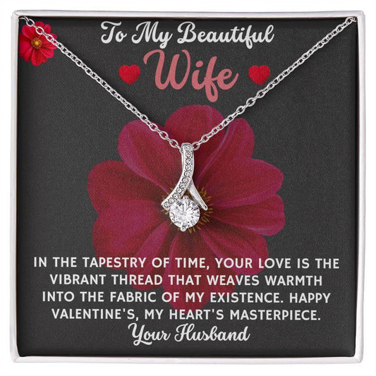 Necklace Gift To My Beautiful Wife - Birthday Gift for Wife from Husband, Soulmate Gift Anniversary Gift for Her, Valentine Gift - Alluring Beauty - Giftsmojo