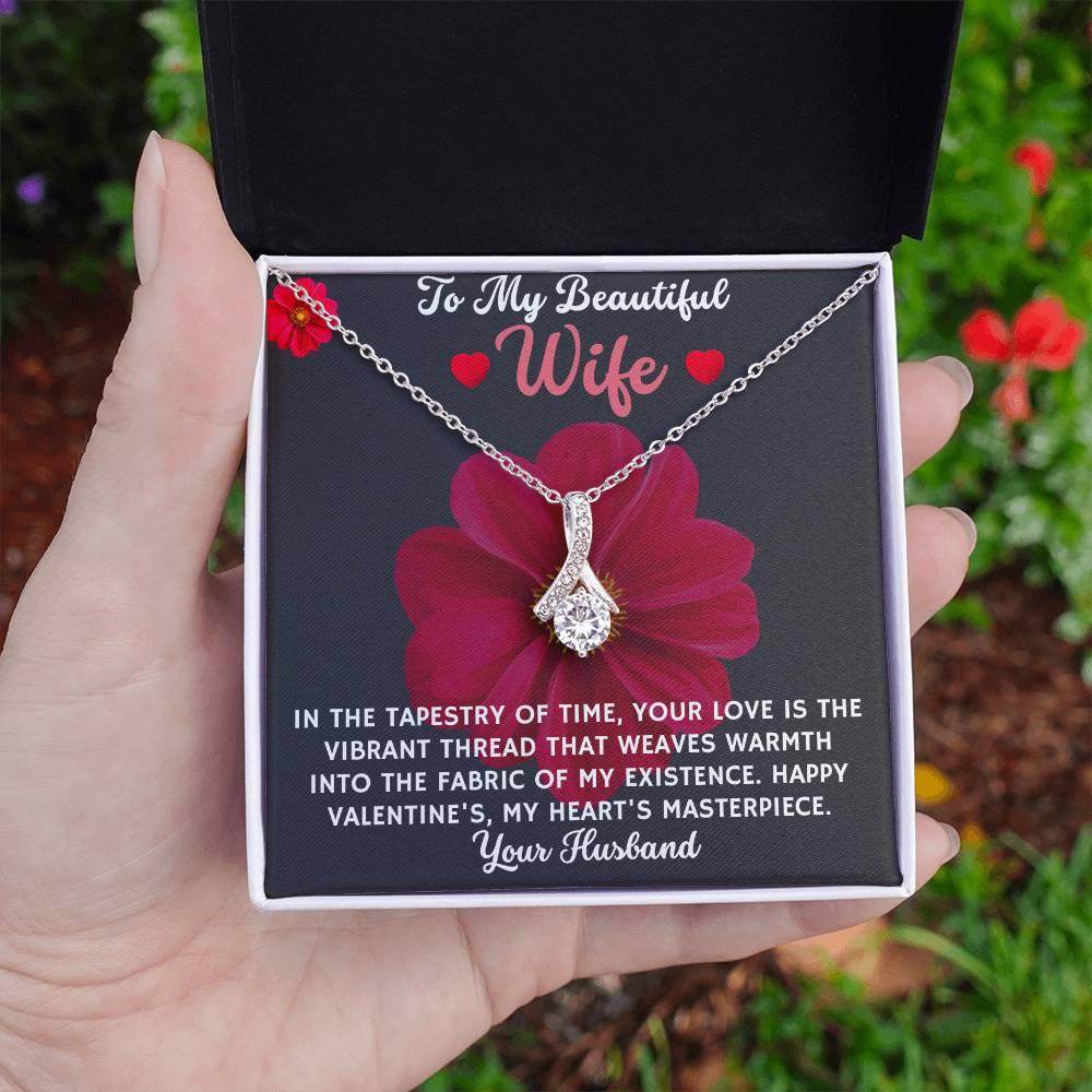 Necklace Gift To My Beautiful Wife - Birthday Gift for Wife from Husband, Soulmate Gift Anniversary Gift for Her, Valentine Gift - Alluring Beauty - Giftsmojo