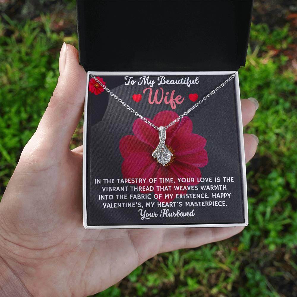 Necklace Gift To My Beautiful Wife - Birthday Gift for Wife from Husband, Soulmate Gift Anniversary Gift for Her, Valentine Gift - Alluring Beauty - Giftsmojo