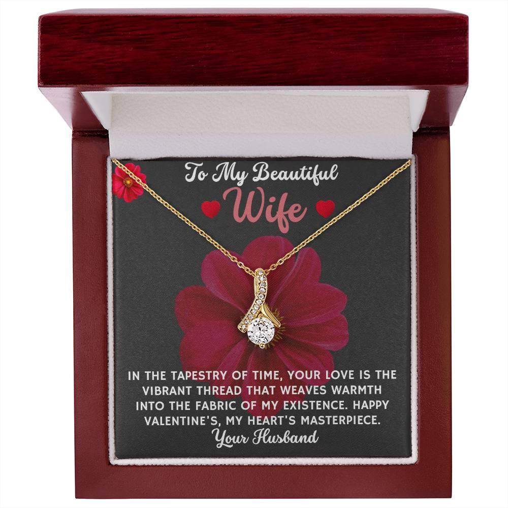 Necklace Gift To My Beautiful Wife - Birthday Gift for Wife from Husband, Soulmate Gift Anniversary Gift for Her, Valentine Gift - Alluring Beauty - Giftsmojo