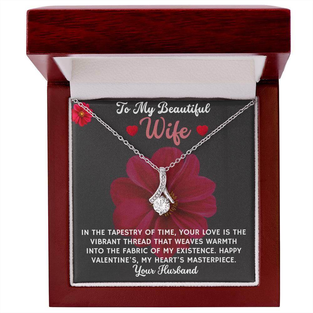 Necklace Gift To My Beautiful Wife - Birthday Gift for Wife from Husband, Soulmate Gift Anniversary Gift for Her, Valentine Gift - Alluring Beauty - Giftsmojo