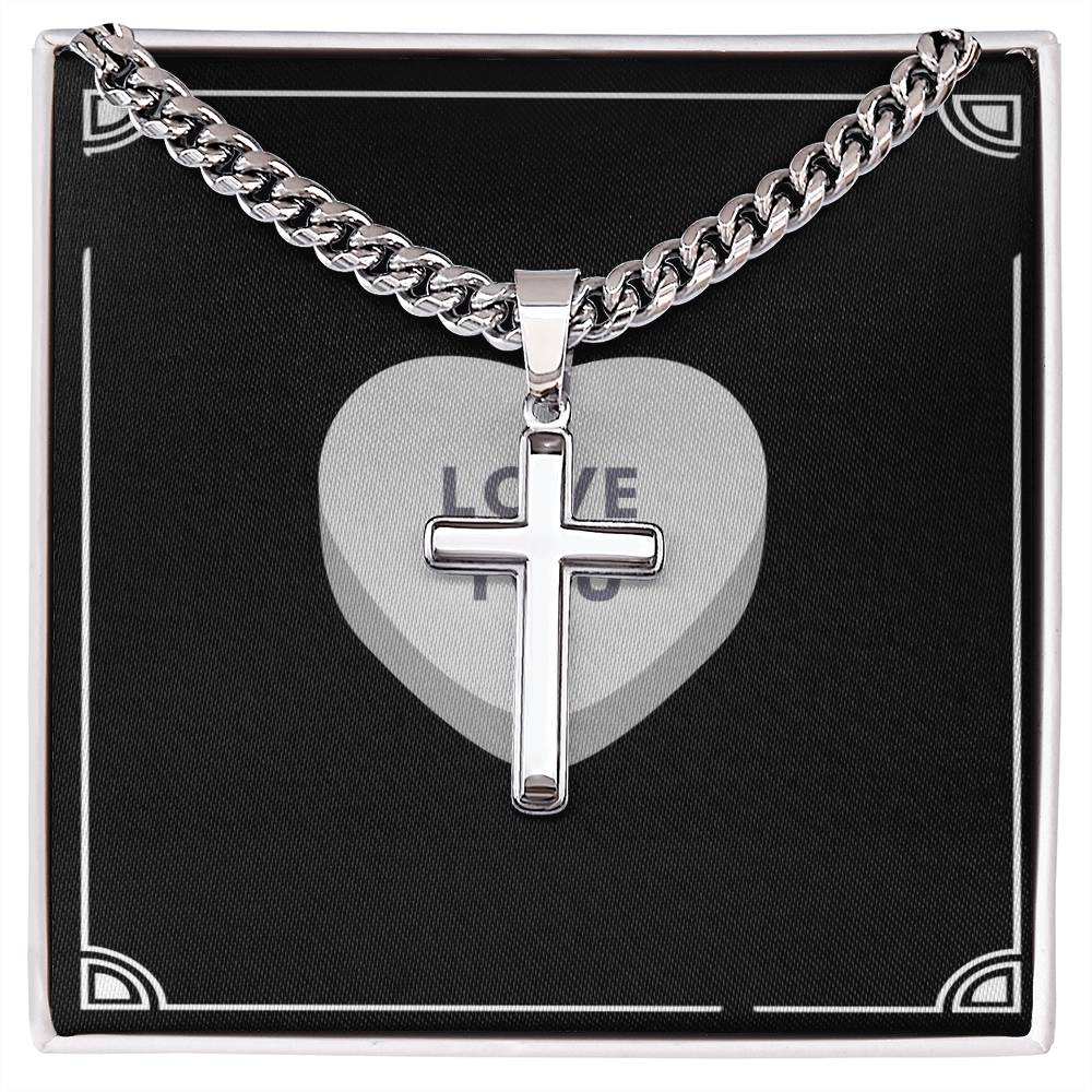 Artisan cross, Custom birthday gift for husband, custom birthday gift for men, gift for brother, gift for men necklace, faith gift, faith necklace,