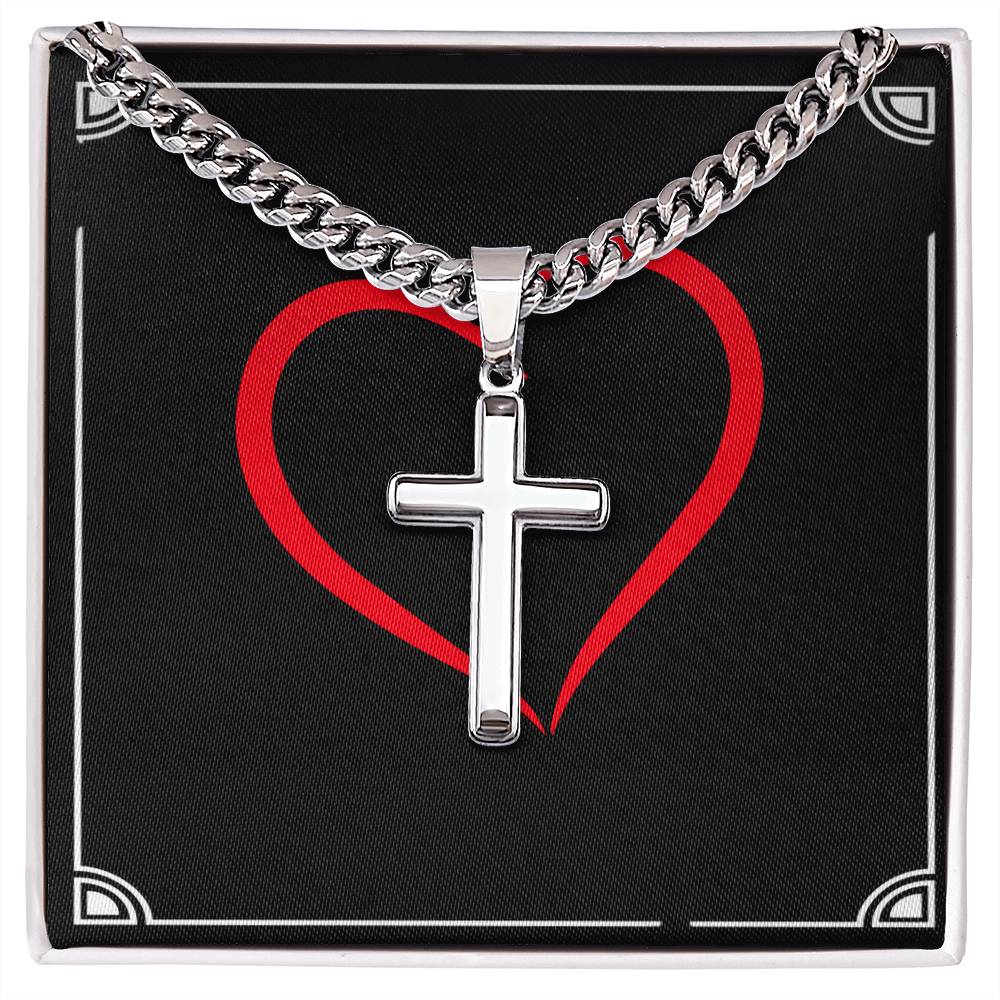 Artisan cross, Custom birthday gift for husband, custom birthday gift for men, gift for brother, gift for men necklace, faith gift, faith necklace,