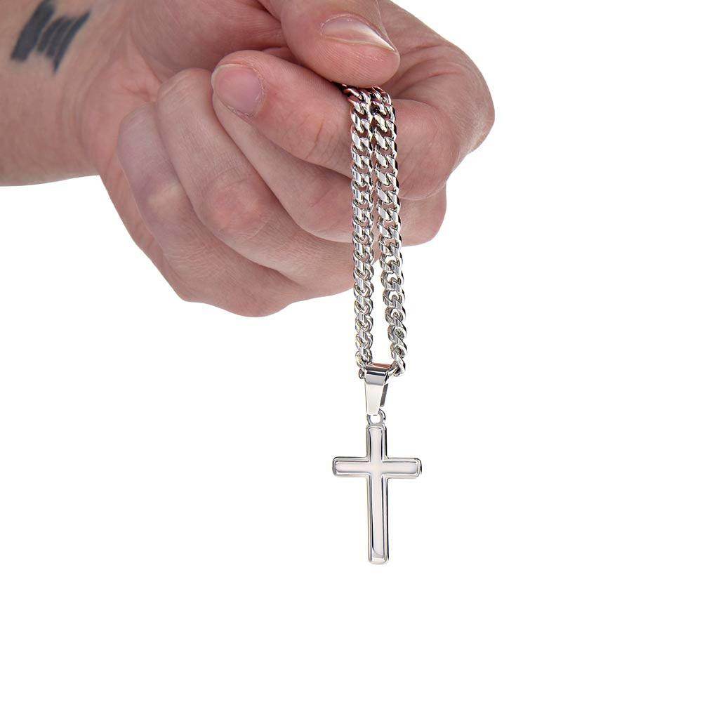 Here I Am Lord Send Me - Cuban Chain Cross Necklace For Men - Giftsmojo