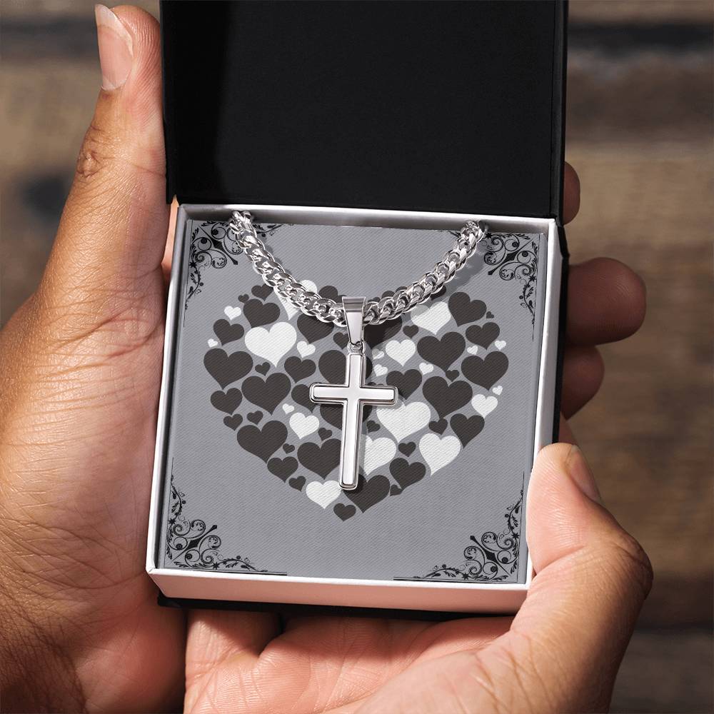 Artisan cross, Custom birthday gift for husband, custom birthday gift for men, gift for brother, gift for men necklace, faith gift, faith necklace,