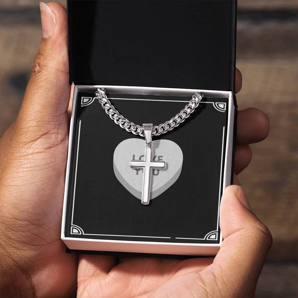 Artisan cross, Custom birthday gift for husband, custom birthday gift for men, gift for brother, gift for men necklace, faith gift, faith necklace,