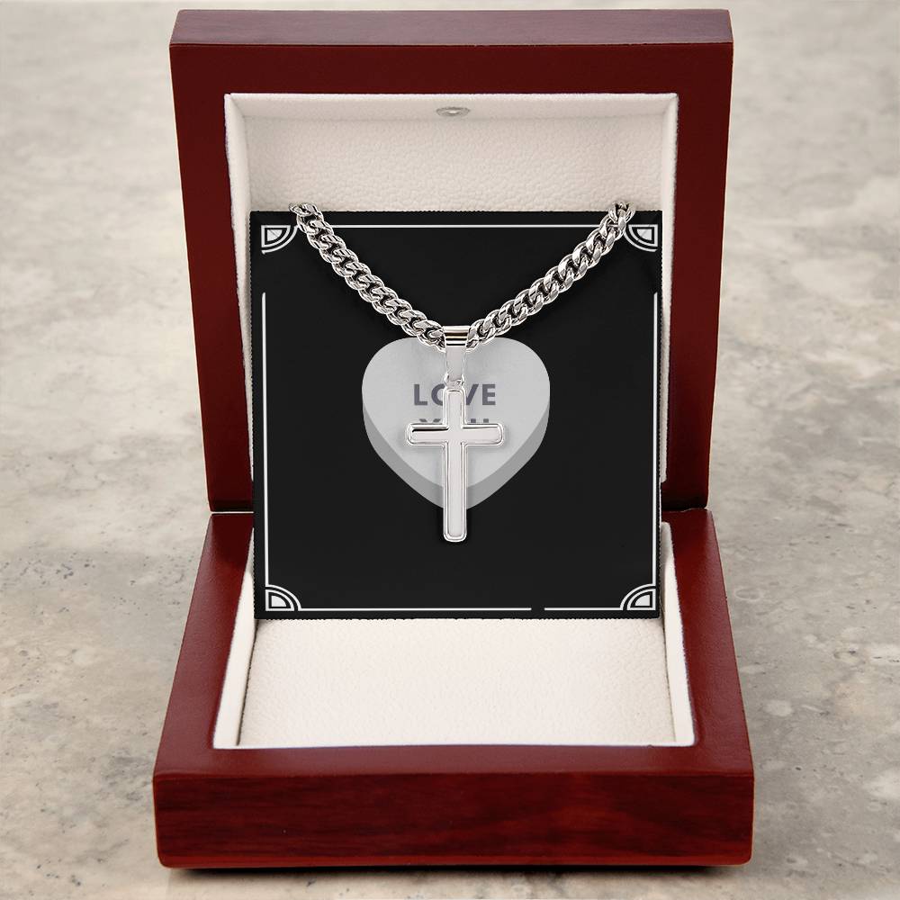 Artisan cross, Custom birthday gift for husband, custom birthday gift for men, gift for brother, gift for men necklace, faith gift, faith necklace,