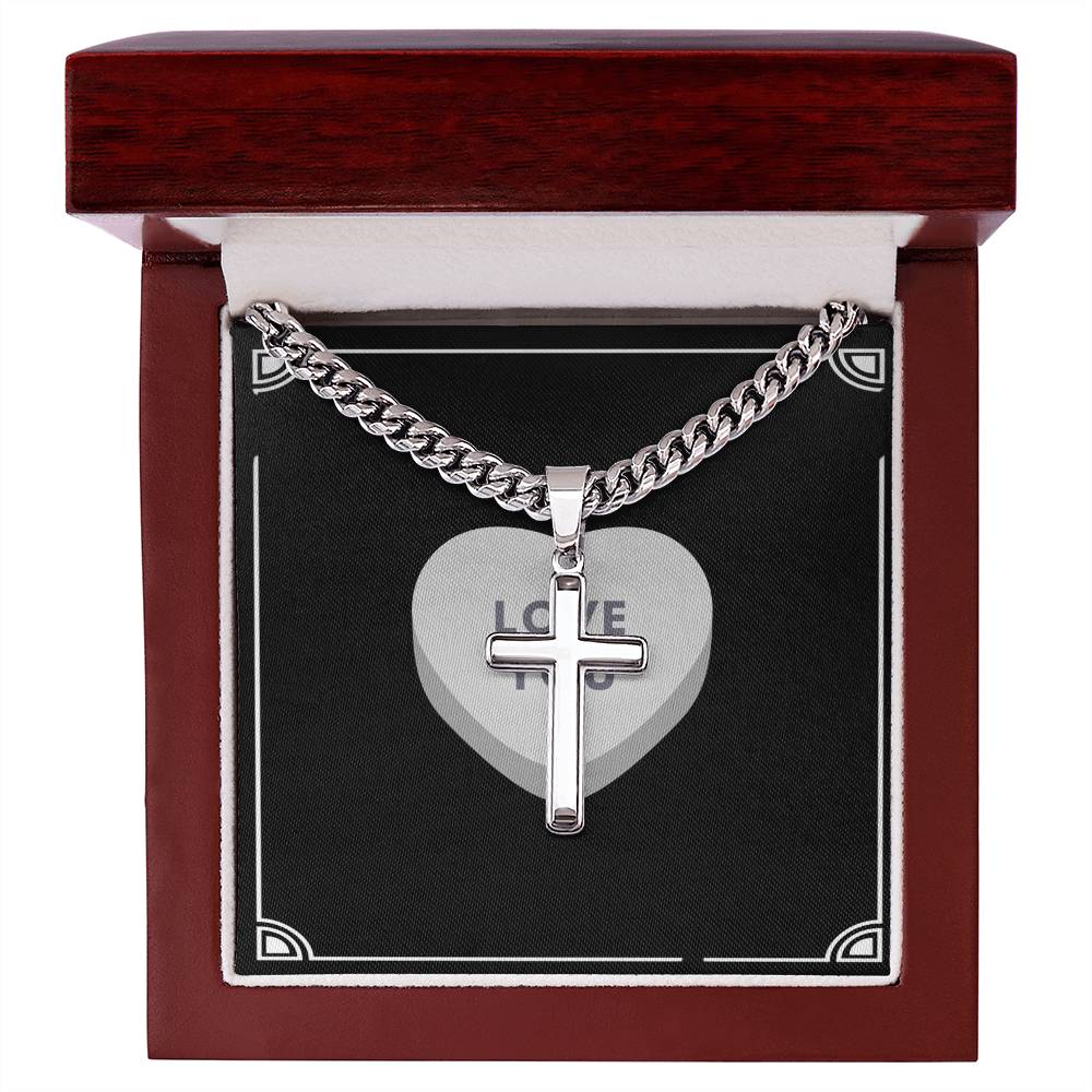 Artisan cross, Custom birthday gift for husband, custom birthday gift for men, gift for brother, gift for men necklace, faith gift, faith necklace,