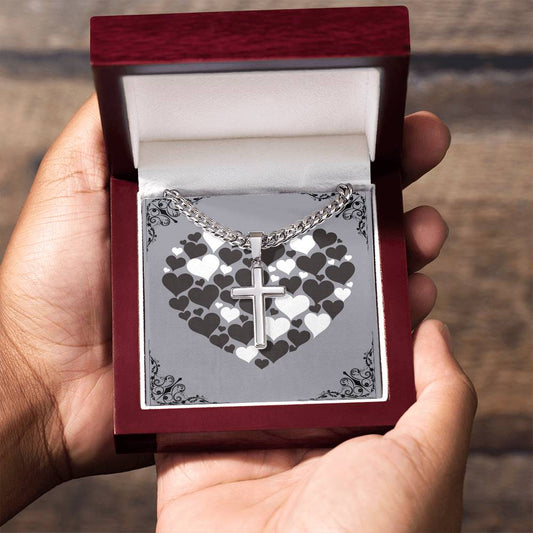 Artisan cross, Custom birthday gift for husband, custom birthday gift for men, gift for brother, gift for men necklace, faith gift, faith necklace,