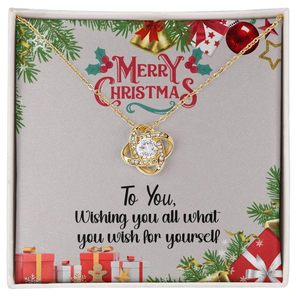 Custom Merry Christmas To You Necklace - Love Knots Necklace - Giftsmojo