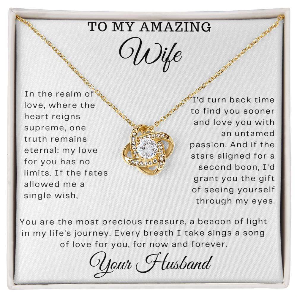 Gift To My Amazing wife - Love Knot Necklace - Giftsmojo