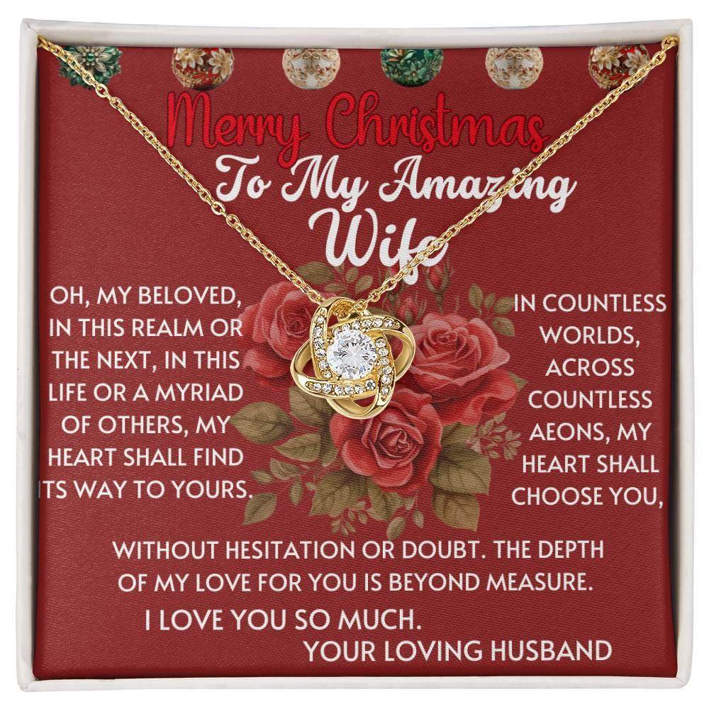 Personalized Christmas Gift to Wife From Husband - Love Knot Necklace - Giftsmojo