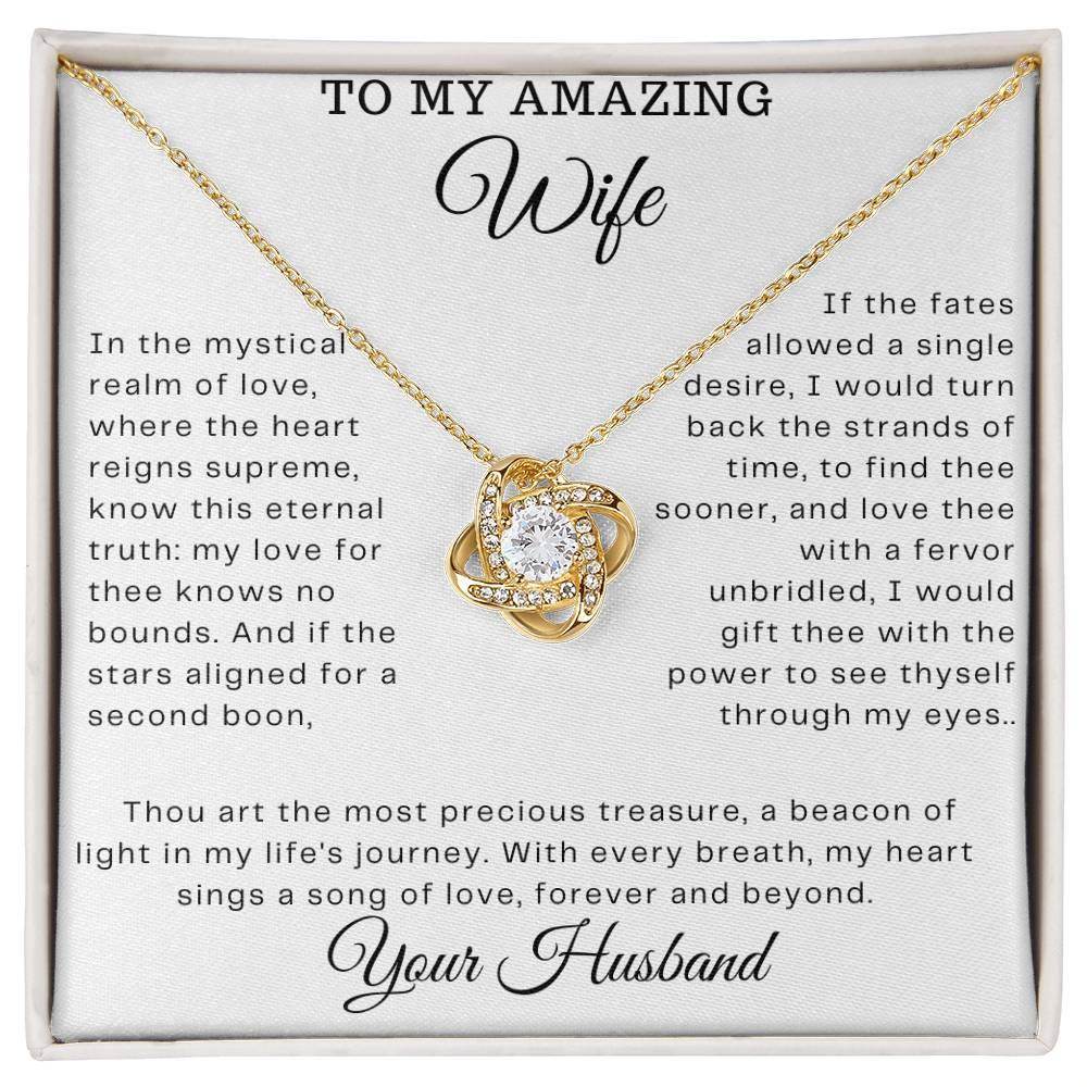 Gift To My Amazing wife - Love Knot Necklace - Giftsmojo