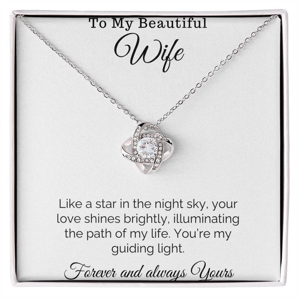 Gift To My Beautiful Wife - Love Knot Necklace - Giftsmojo