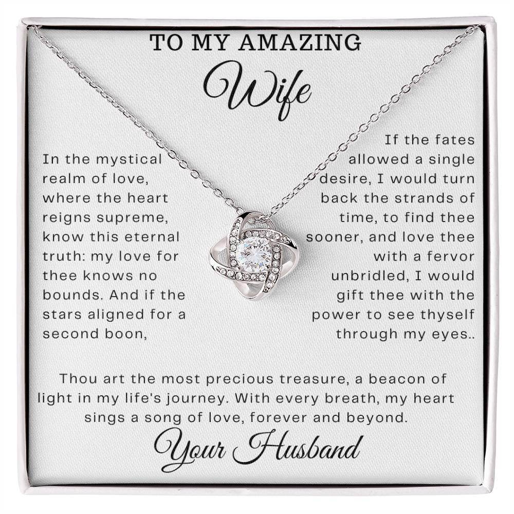 Gift To My Amazing wife - Love Knot Necklace - Giftsmojo