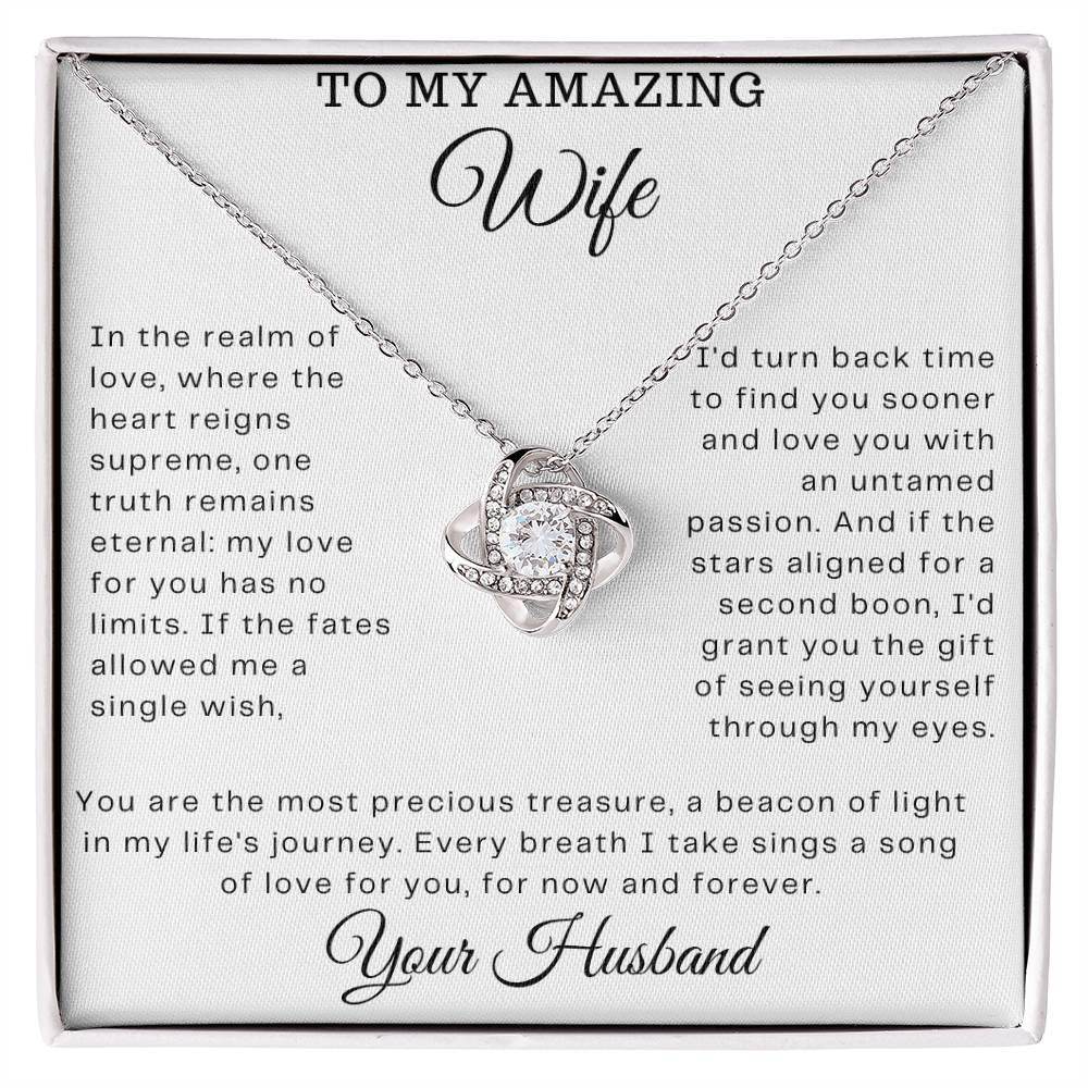 Gift To My Amazing wife - Love Knot Necklace - Giftsmojo