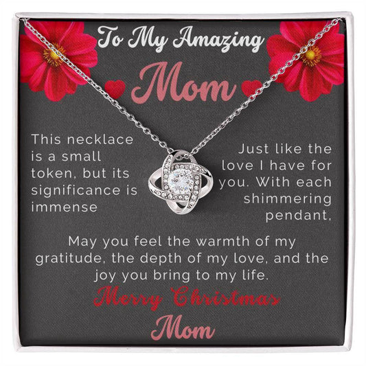 Custom Christmas Necklace Gift To Mom - Love Knot Necklace To My Amazing Mom - Giftsmojo