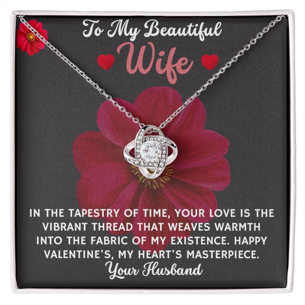 Gift To My Beautiful Wife - Love Knot Necklace - Giftsmojo