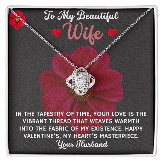 Gift To My Beautiful Wife - Love Knot Necklace - Giftsmojo