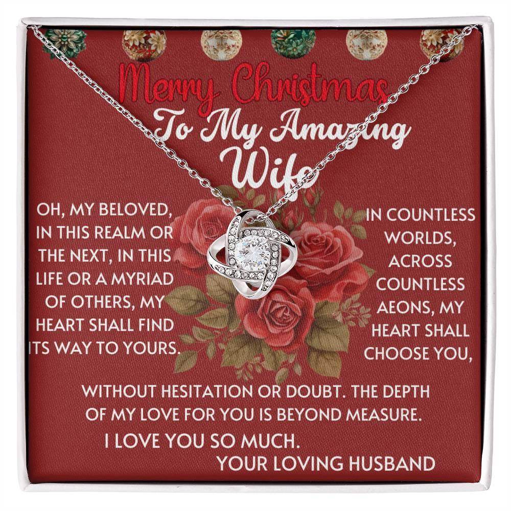 Personalized Christmas Gift to Wife From Husband - Love Knot Necklace - Giftsmojo