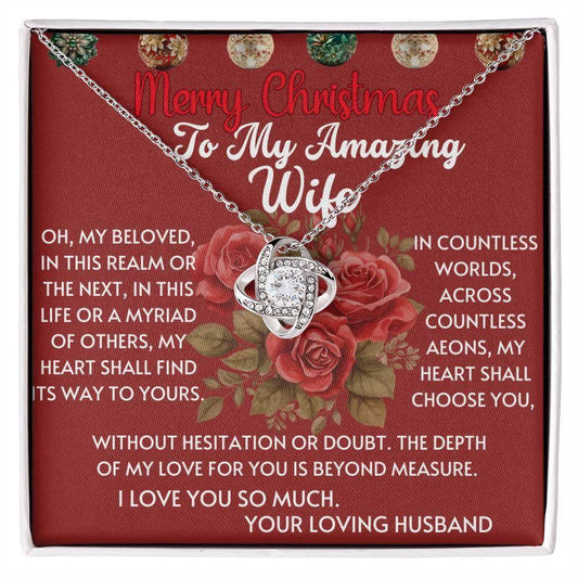 Personalized Christmas Gift to Wife From Husband - Love Knot Necklace - Giftsmojo