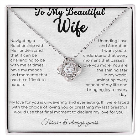Jewelry Gift To My Beautiful Wife - Love Knot Necklace - Giftsmojo