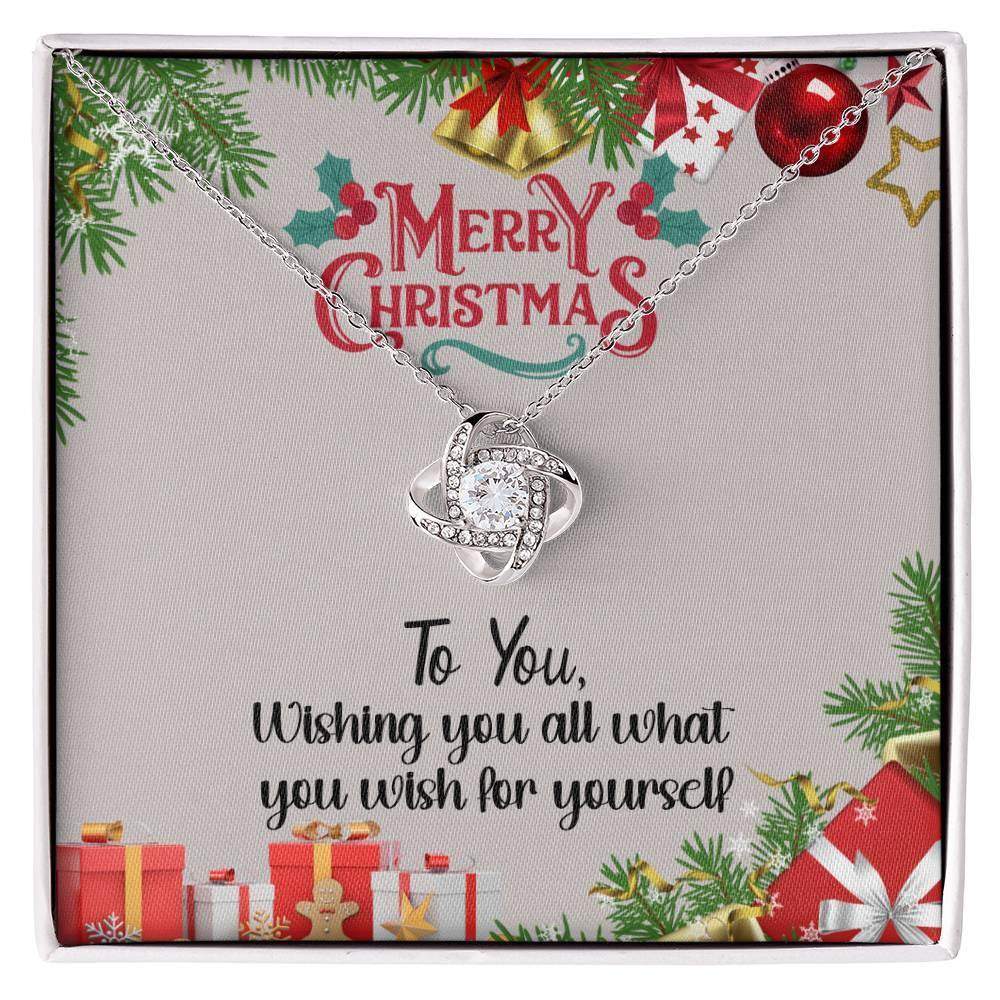 Custom Merry Christmas To You Necklace - Love Knots Necklace - Giftsmojo