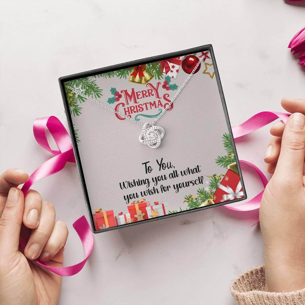 Custom Merry Christmas To You Necklace - Love Knots Necklace - Giftsmojo