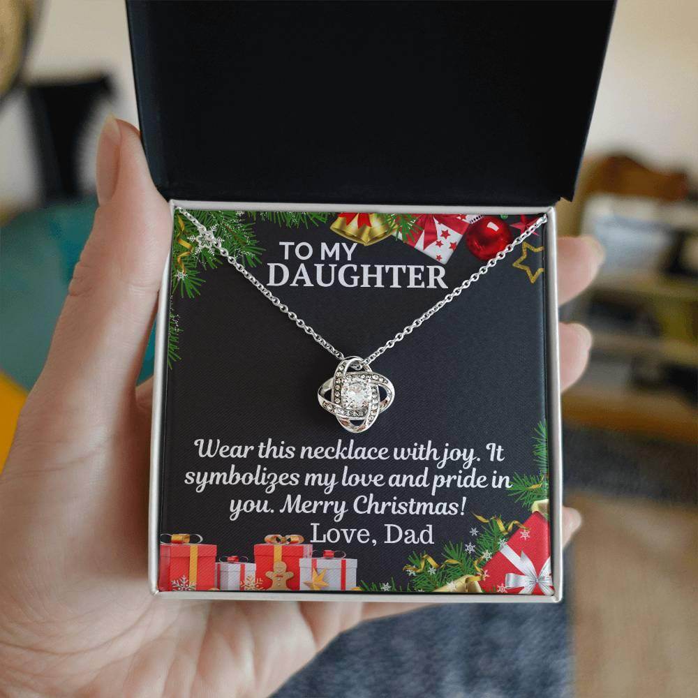 Christmas Gift to Daughter From Dad - Love Knot Necklace - Giftsmojo
