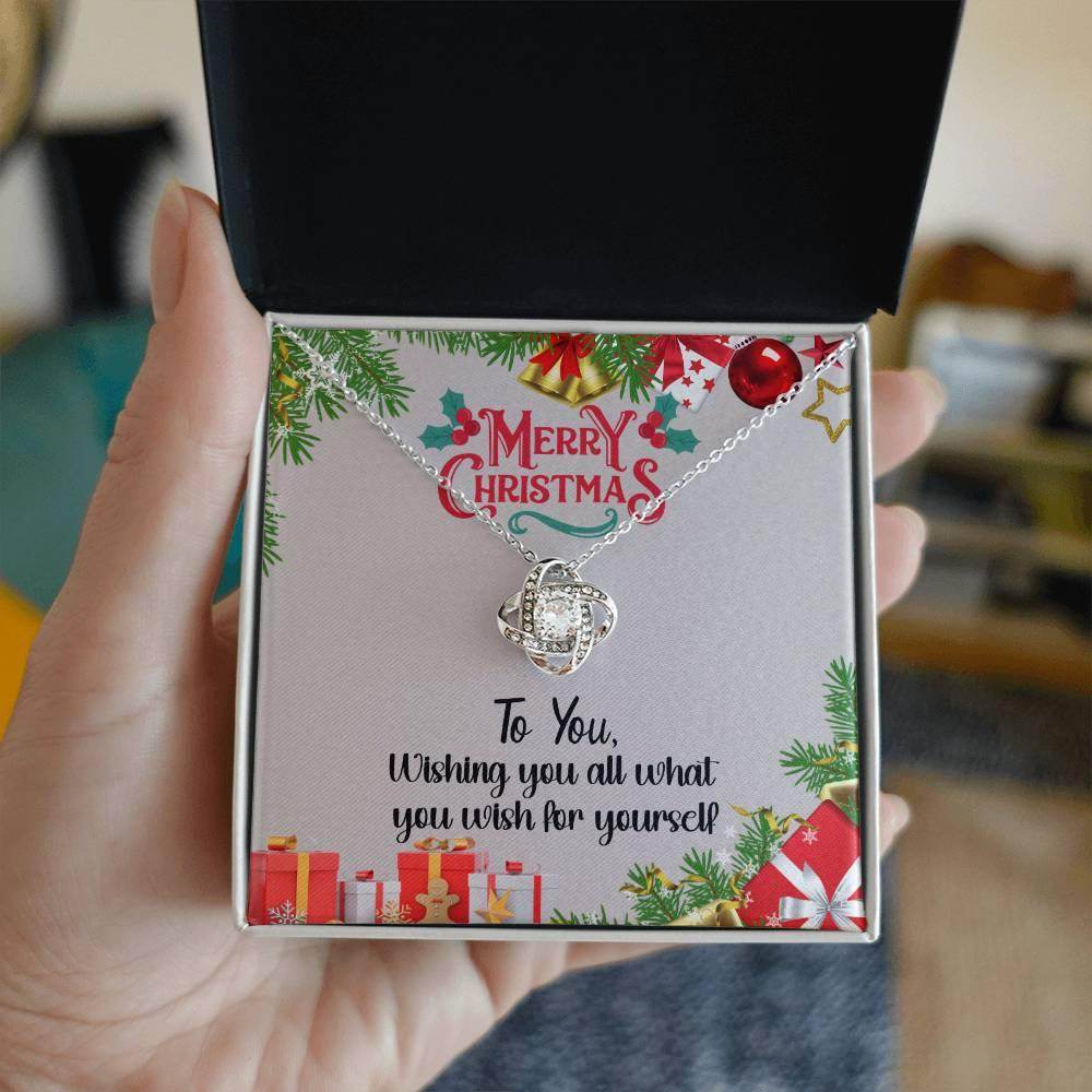 Custom Merry Christmas To You Necklace - Love Knots Necklace - Giftsmojo