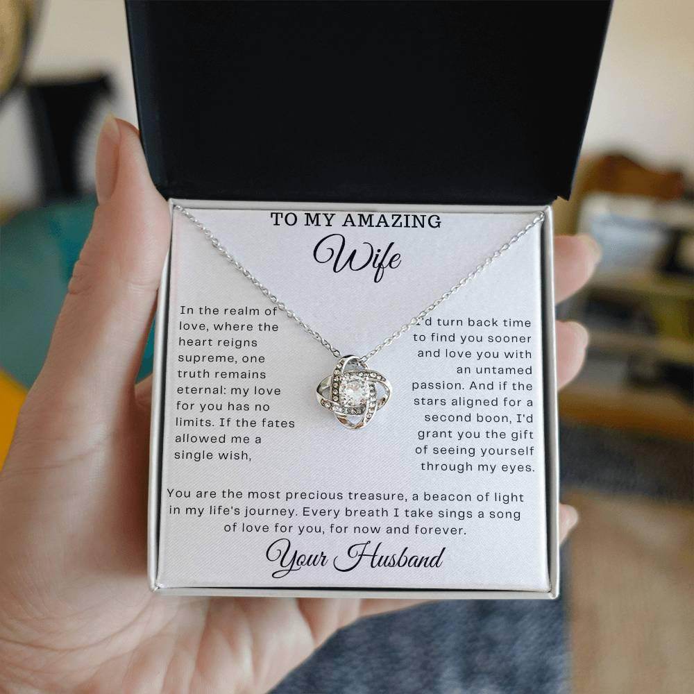 Gift To My Amazing wife - Love Knot Necklace - Giftsmojo