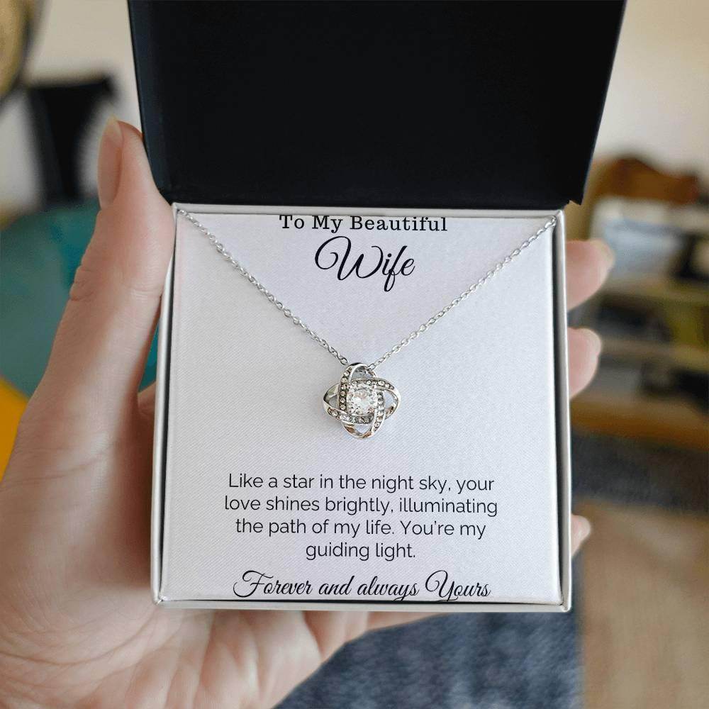 Gift To My Beautiful Wife - Love Knot Necklace - Giftsmojo