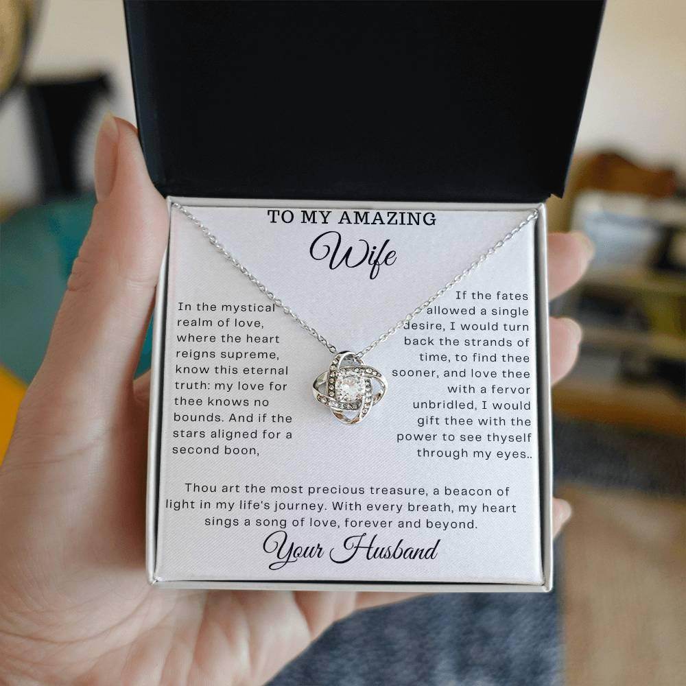 Gift To My Amazing wife - Love Knot Necklace - Giftsmojo