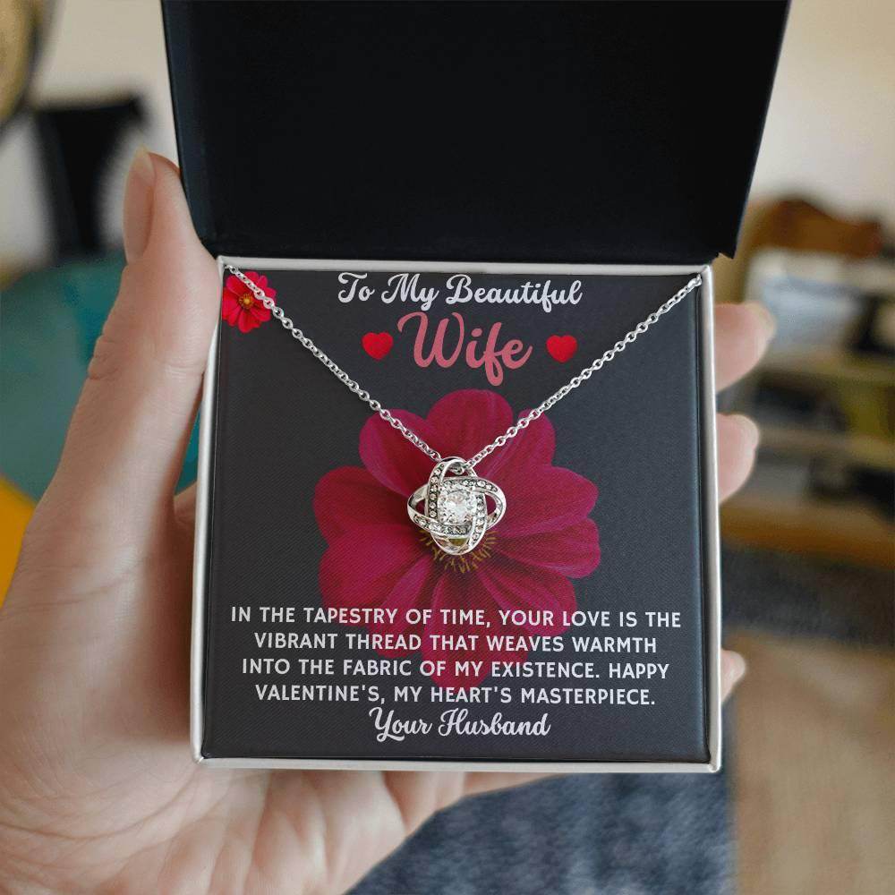 Gift To My Beautiful Wife - Love Knot Necklace - Giftsmojo