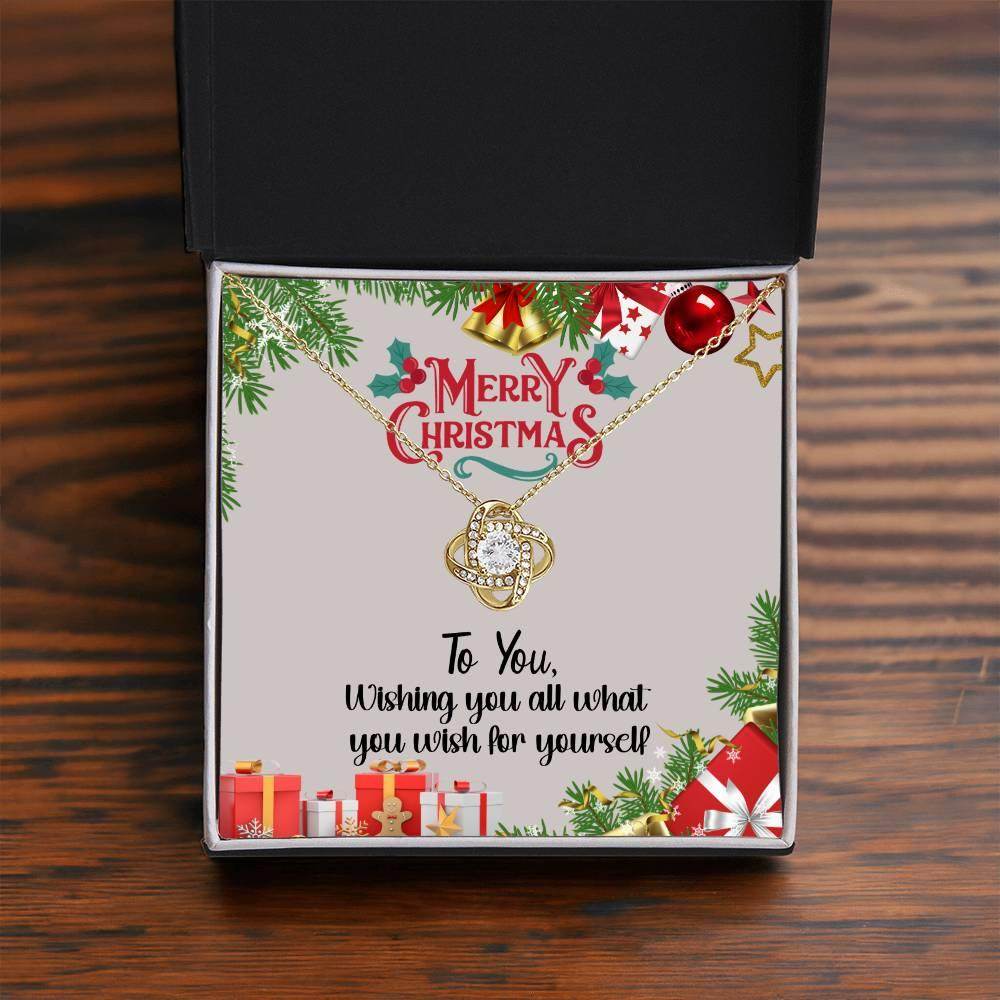 Custom Merry Christmas To You Necklace - Love Knots Necklace - Giftsmojo