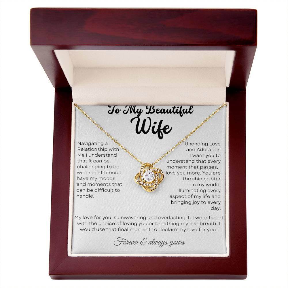 Jewelry Gift To My Beautiful Wife - Love Knot Necklace - Giftsmojo