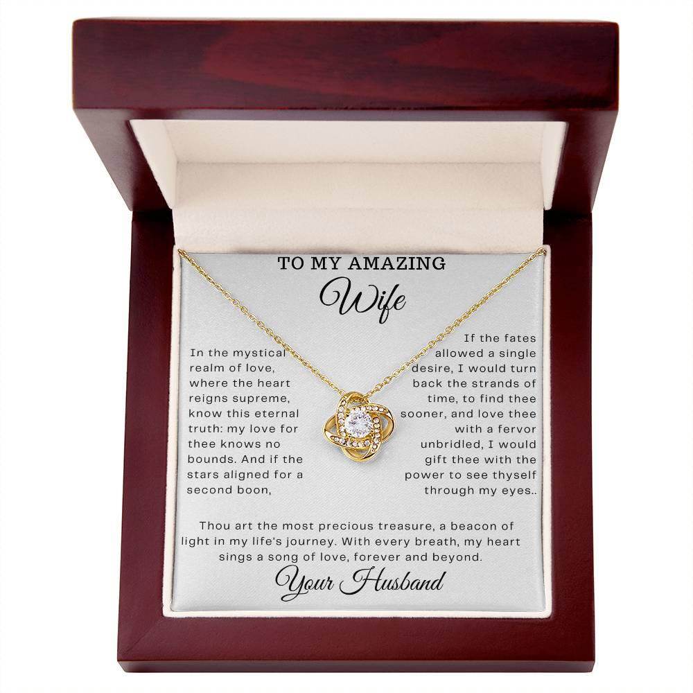 Gift To My Amazing wife - Love Knot Necklace - Giftsmojo
