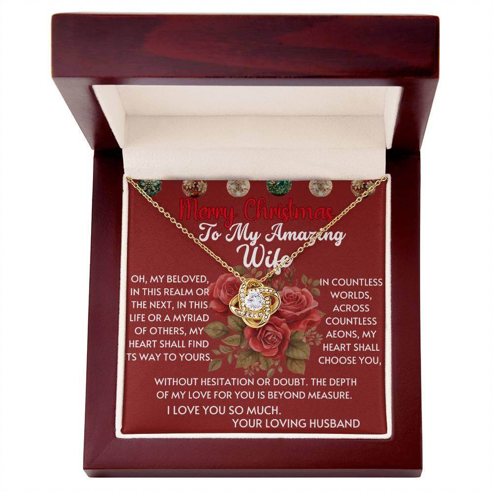 Personalized Christmas Gift to Wife From Husband - Love Knot Necklace - Giftsmojo