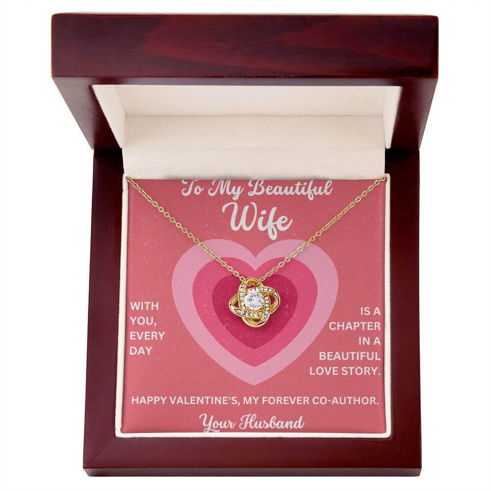 Valentine Gift To My Beautiful Wife - Love Knot Necklace - Giftsmojo