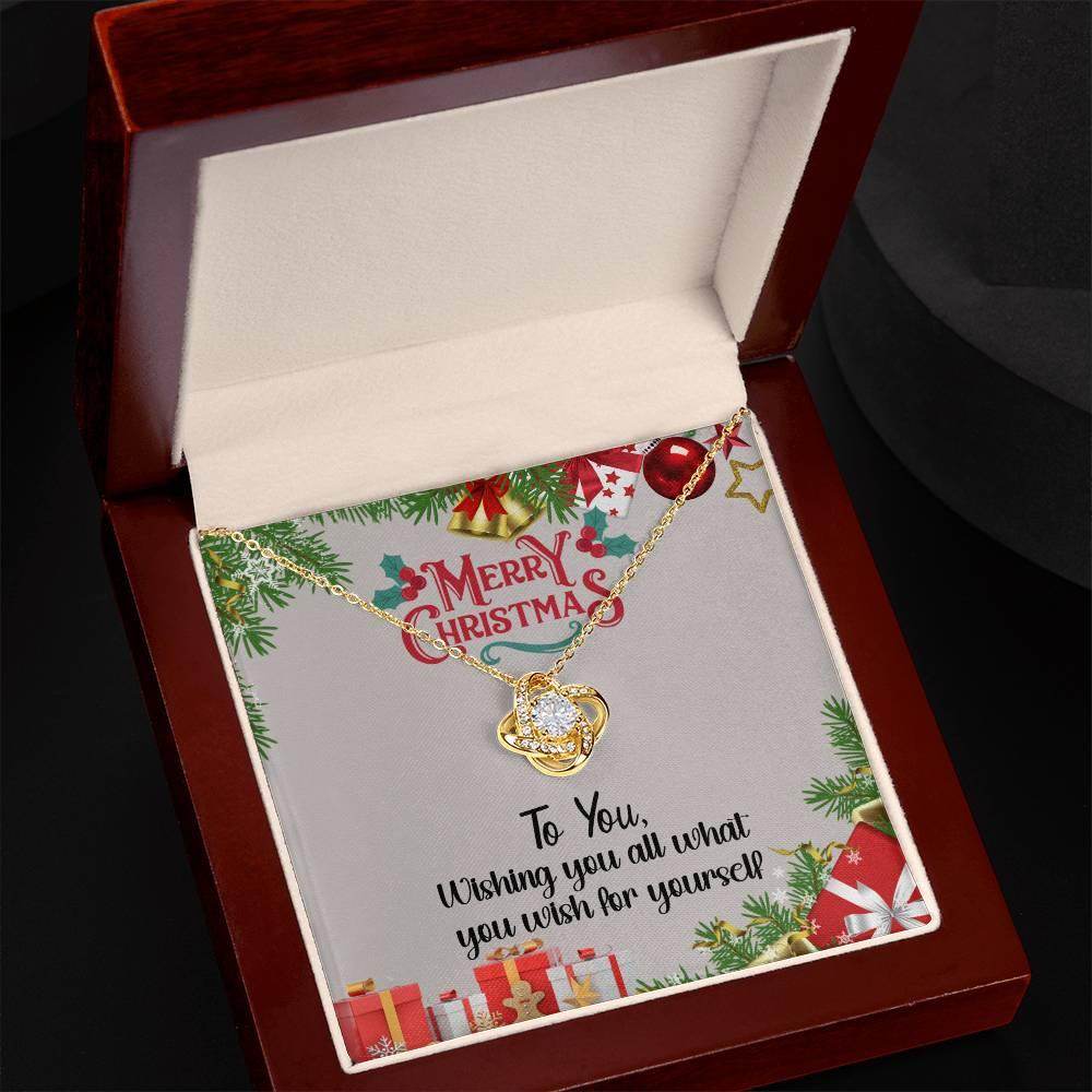 Custom Merry Christmas To You Necklace - Love Knots Necklace - Giftsmojo