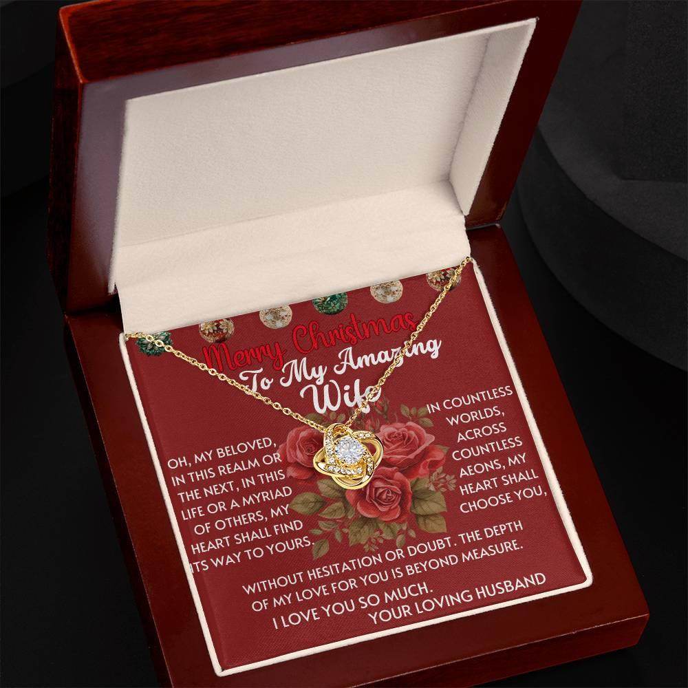 Personalized Christmas Gift to Wife From Husband - Love Knot Necklace - Giftsmojo