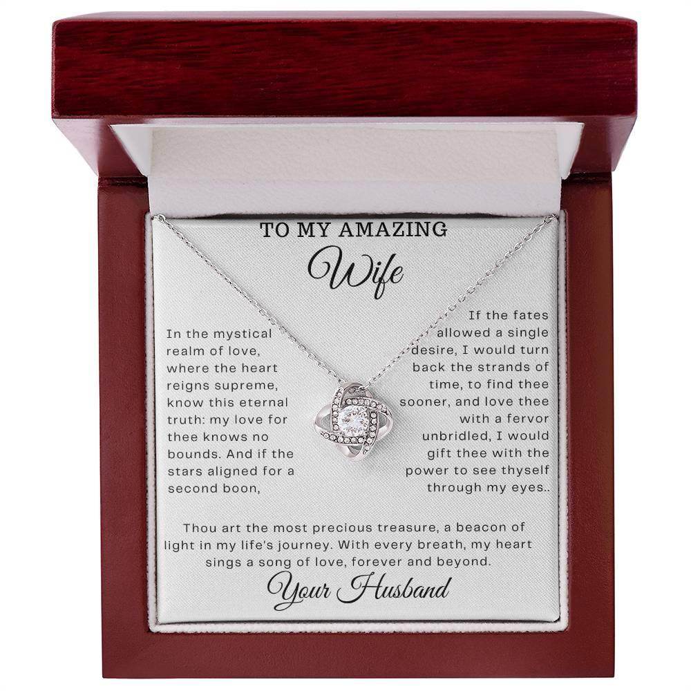 Gift To My Amazing wife - Love Knot Necklace - Giftsmojo
