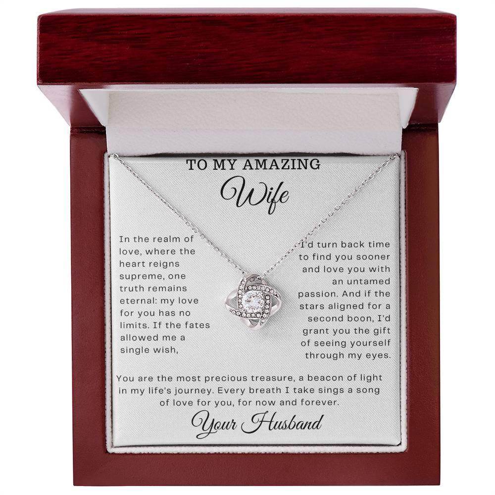Gift To My Amazing wife - Love Knot Necklace - Giftsmojo