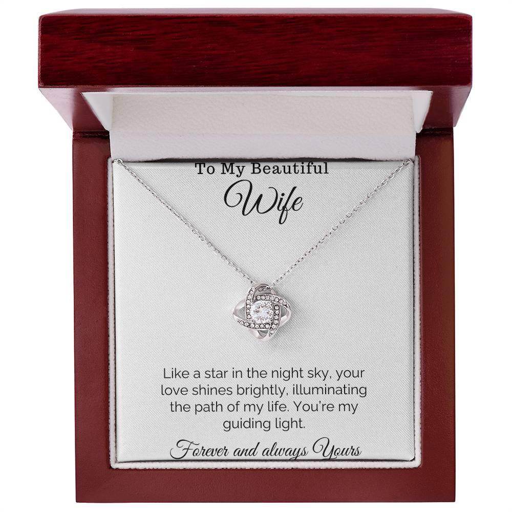 Gift To My Beautiful Wife - Love Knot Necklace - Giftsmojo