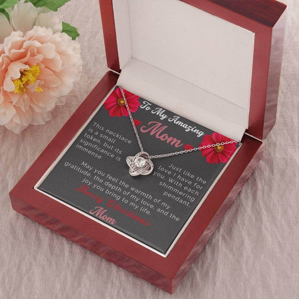 Custom Christmas Necklace Gift To Mom - Love Knot Necklace To My Amazing Mom - Giftsmojo
