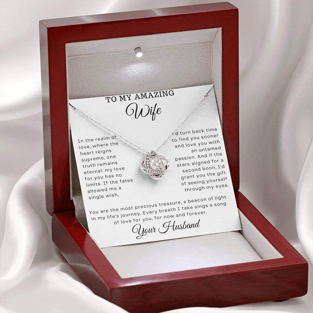 Gift To My Amazing wife - Love Knot Necklace - Giftsmojo