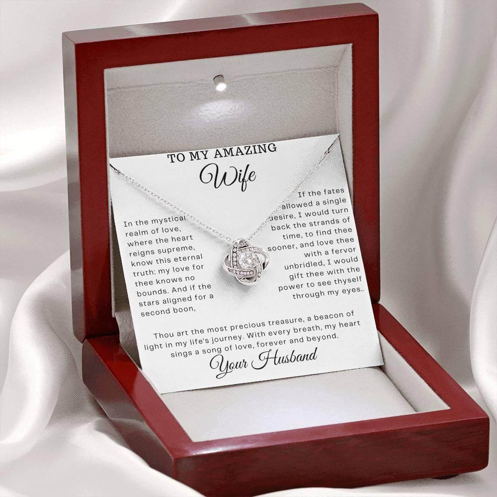 Gift To My Amazing wife - Love Knot Necklace - Giftsmojo