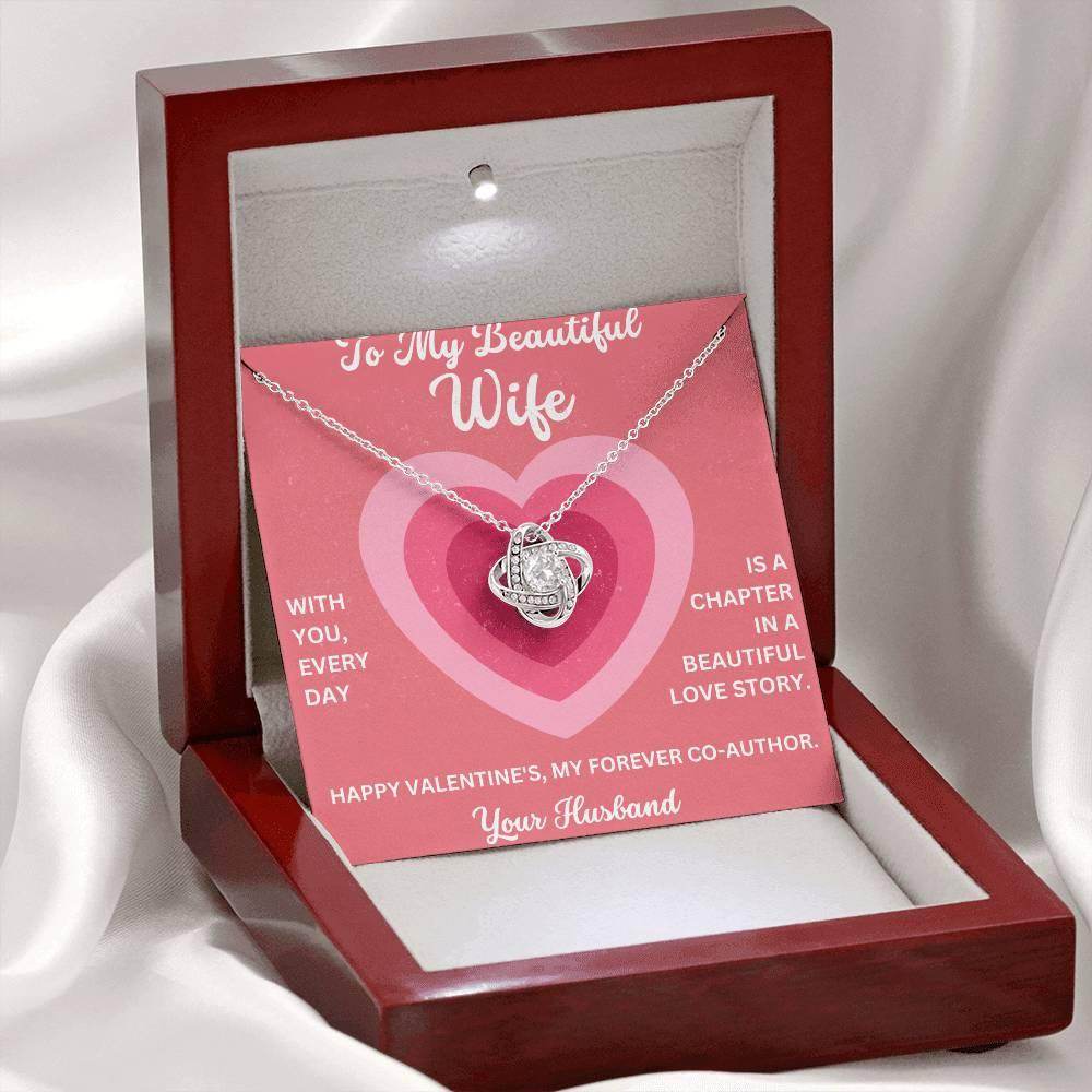 Valentine Gift To My Beautiful Wife - Love Knot Necklace - Giftsmojo