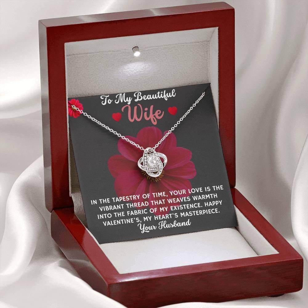 Gift To My Beautiful Wife - Love Knot Necklace - Giftsmojo