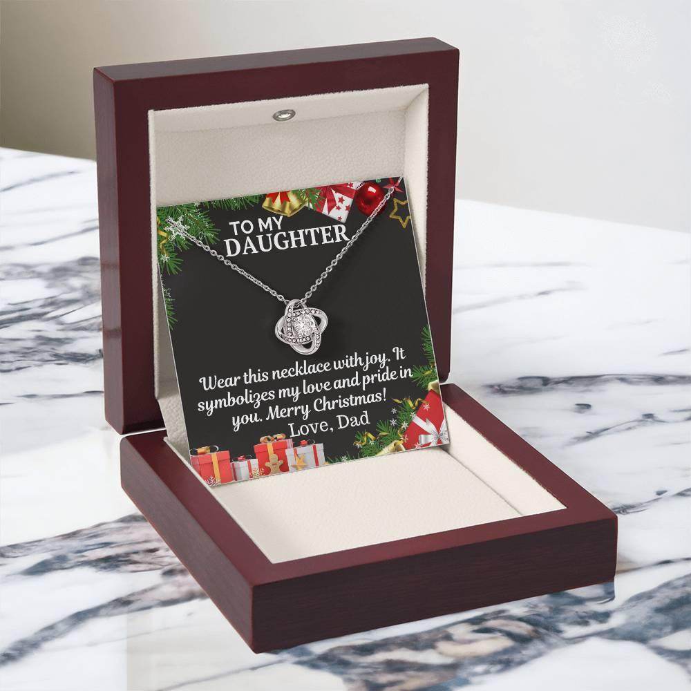 Christmas Gift to Daughter From Dad - Love Knot Necklace - Giftsmojo